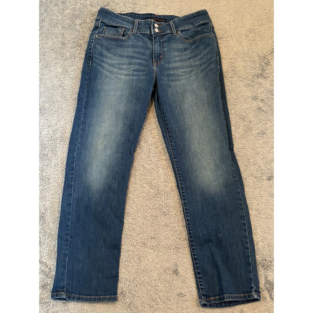 Levis 700 Series Womens 10 Blue Skinny Mid-Rise Ankle Stretch Jeans Dark Wash